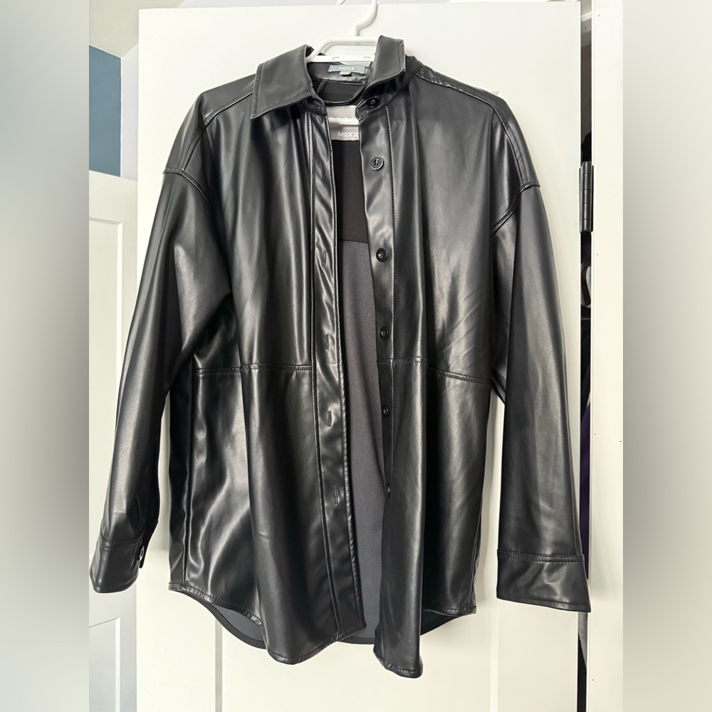 Mexx Black Faux Leather Shacket